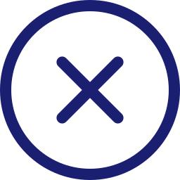 Blue Circular Icon with White 'X' Symbol for Closing or Cancelling
